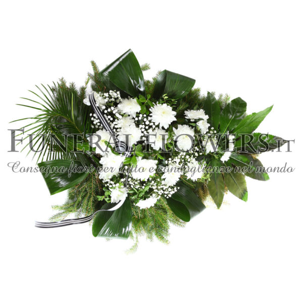 Cuscino funebre di fiori bianchi